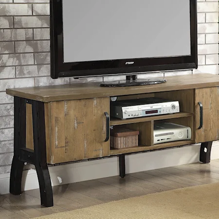 Industrial 60" TV Stand with Shelving